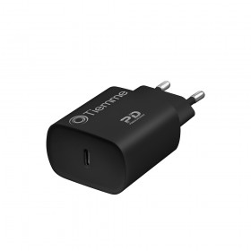 KIT CUBE - CARICA DA RETE 20W + CAVO DA USB-C A USB-C - NERO