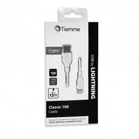 CLASSIC 100 - CAVO 12W USB - LIGHTNING 1 metro - BIANCO