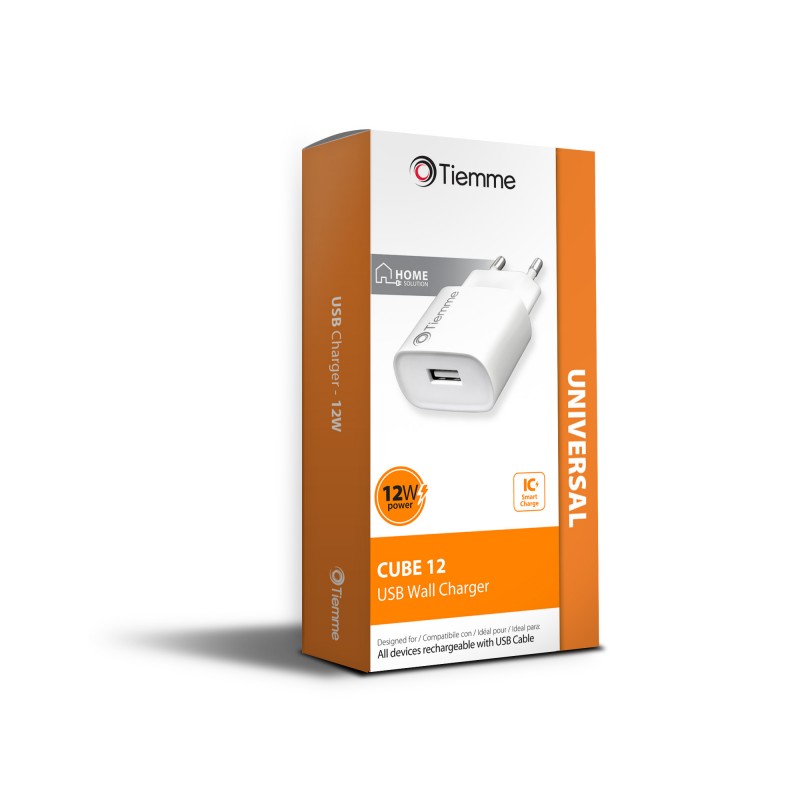 CUBE 12W - CARICA DA RETE USB - BIANCO