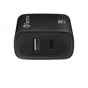 CUBE 38W DOUBLE - CARICA DA RETE POWER DELIVERY USB+USB-C - NERO