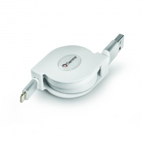 TWISTER 100 - CAVO RETRATTILE 12W USB - LIGHTNING 1 metro - BIANCO
