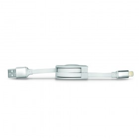 TWISTER 100 - CAVO RETRATTILE 12W USB - LIGHTNING 1 metro - BIANCO