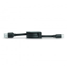 TWISTER 100 - CAVO RETRATTILE 18W USB - USB-C 1 metro - NERO