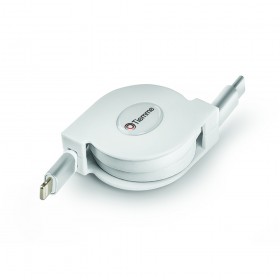TWISTER 100 - CAVO RETRATTILE 20W USB-C - Lightning 1 metro - BIANCO