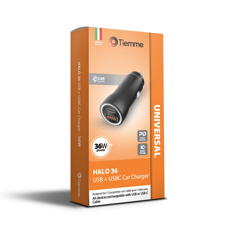 HALO 36W - CARICA DA AUTO USB + USB-C