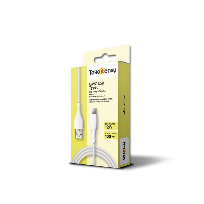CAVO RICARICA 12W USB - USB-C 1 metro - BIANCO