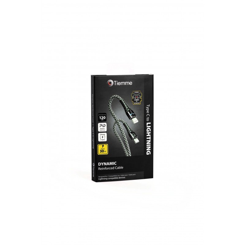 DYNAMIC 120 - CAVO 30W RINFORZATO CATARIFRANGENTE USB-C - LIGHTNING 1,2 metri