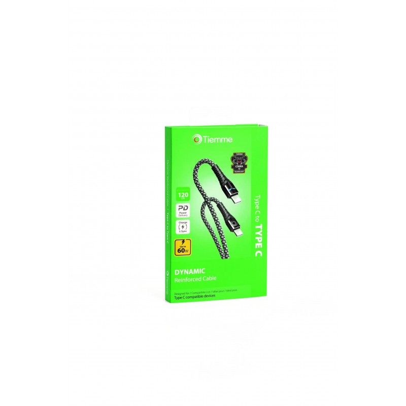 DYNAMIC 120 - CAVO 60W RINFORZATO CATARIFRANGENTE USB-C - USB-C 1,2 metri