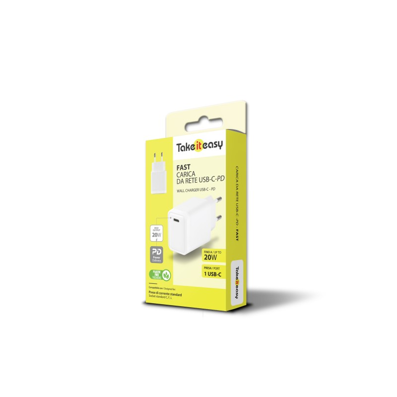 FAST 20W - CARICA DA RETE POWER DELIVERY USB-C - BIANCO