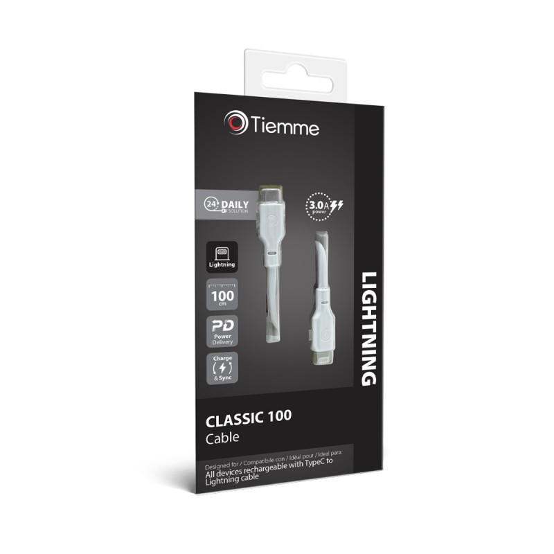 CLASSIC 100 - CAVO 20W USB-C - LIGHTNING 1 metro - BIANCO