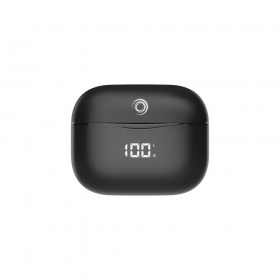 TWINPODS VIEW PRO aricolari wireless con gommini e display NERO