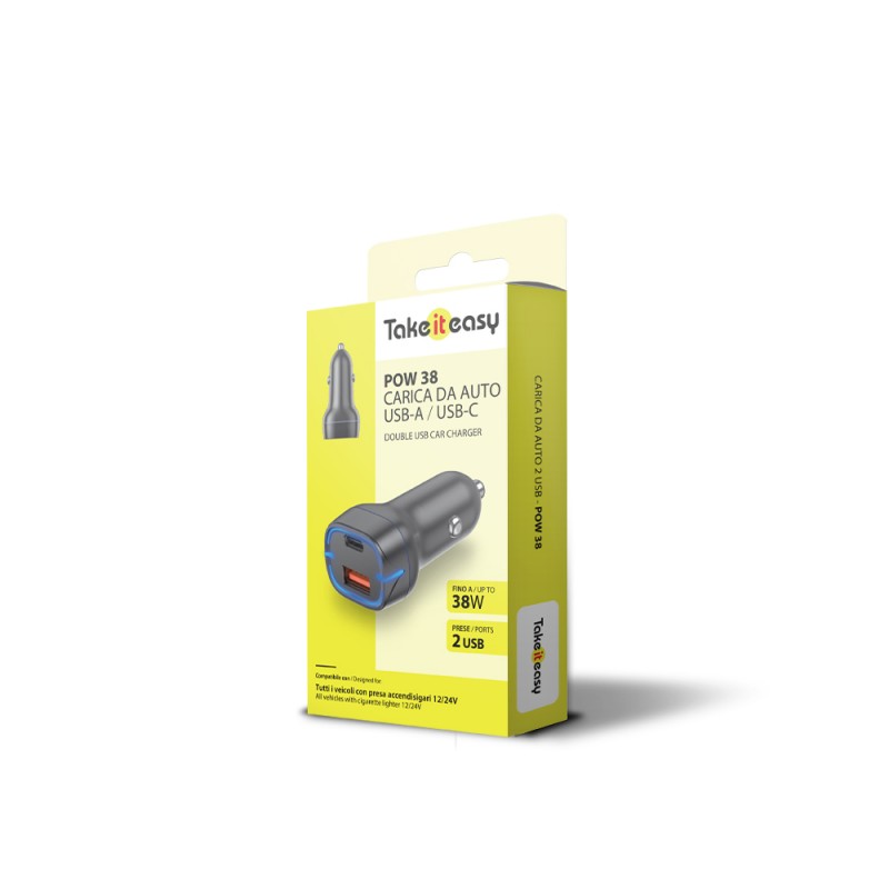 POW 10W - CARICA DA AUTO CON DUE PORTE USB