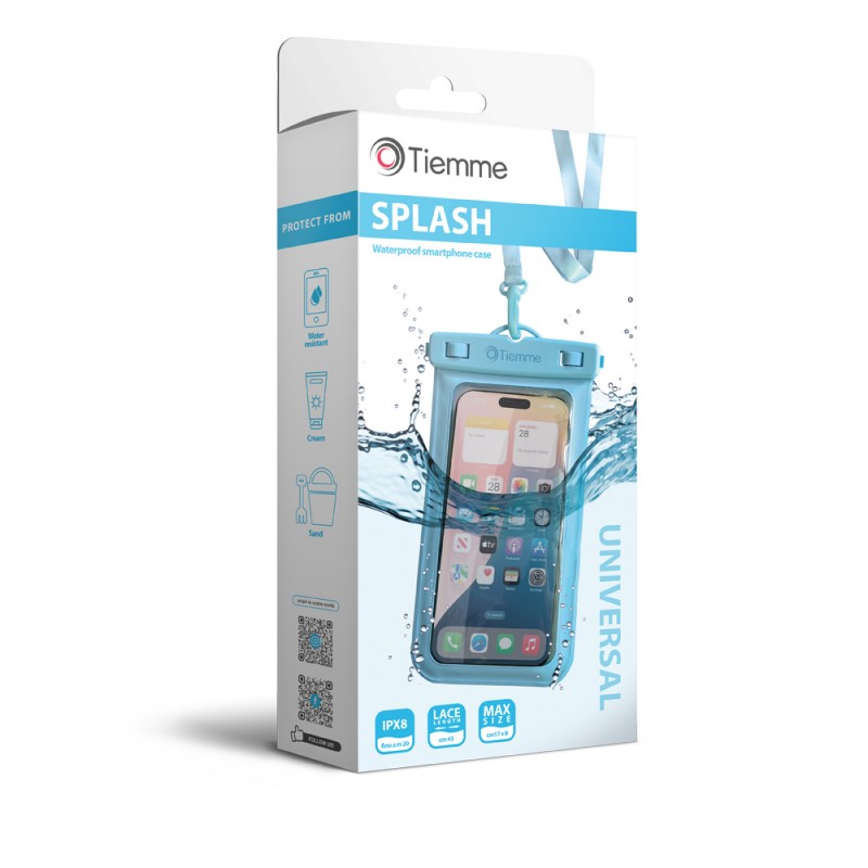 SPLASH universal waterproof case 17x8 cm LIGHT BLUE
