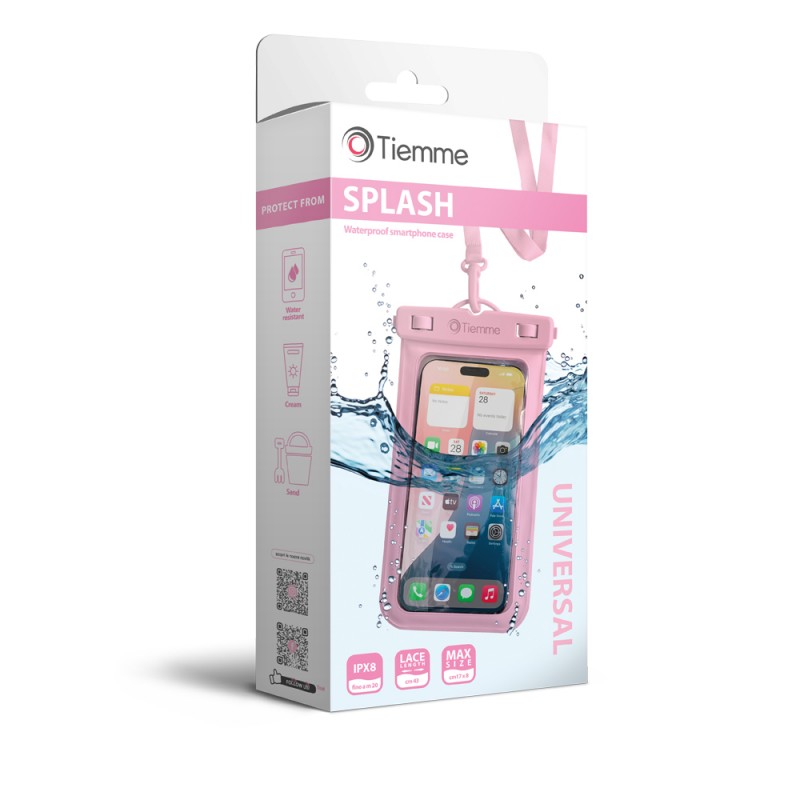 SPLASH universal waterproof case 17x8 cm PINK