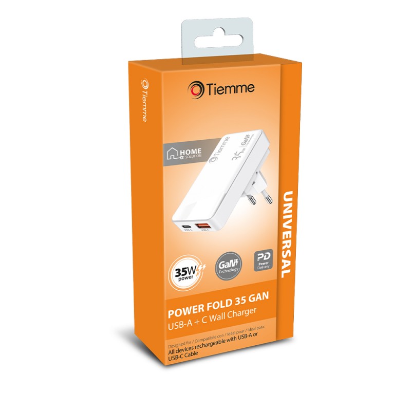 CUBE 20W DOUBLE - CARICA DA RETE POWER DELIVERY USB+USB-C - NERO