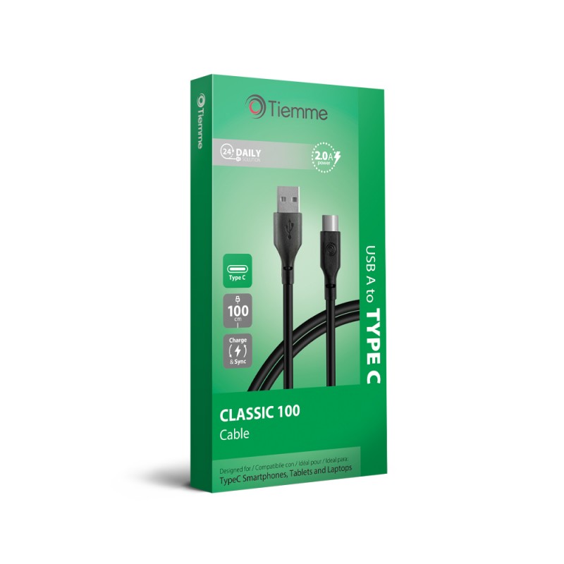 CLASSIC 100 - CAVO 18W USB - USB-C 1 metro - NERO
