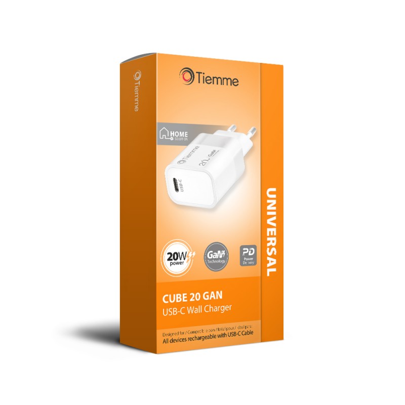 CUBE 20W - CARICA DA RETE POWER DELIVERY USB-C - BIANCO