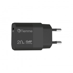 KIT CUBE - CARICA DA RETE 20W + CAVO DA USB-C A USB-C - NERO