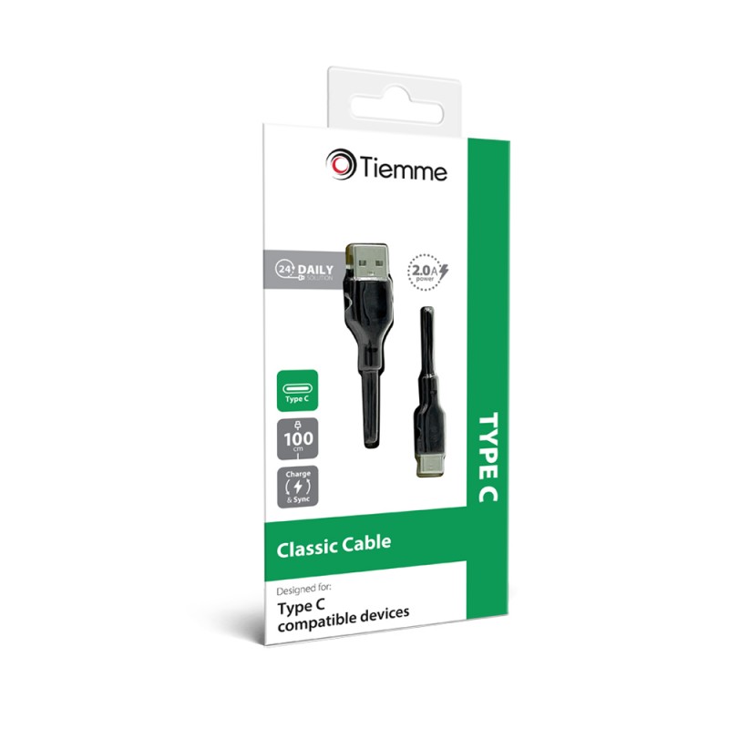 CLASSIC 100 - CAVO 18W USB - USB-C 1 metro - NERO