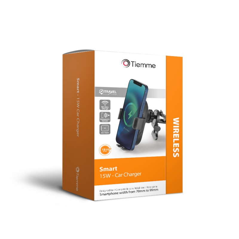 SMART 15W - SUPPORTO AUTO E CARICA WIRELESS