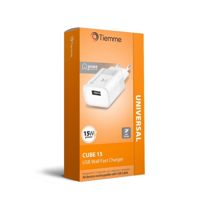 CUBE 15W - WALL FAST CHARGER USB-A 15W - WHITE